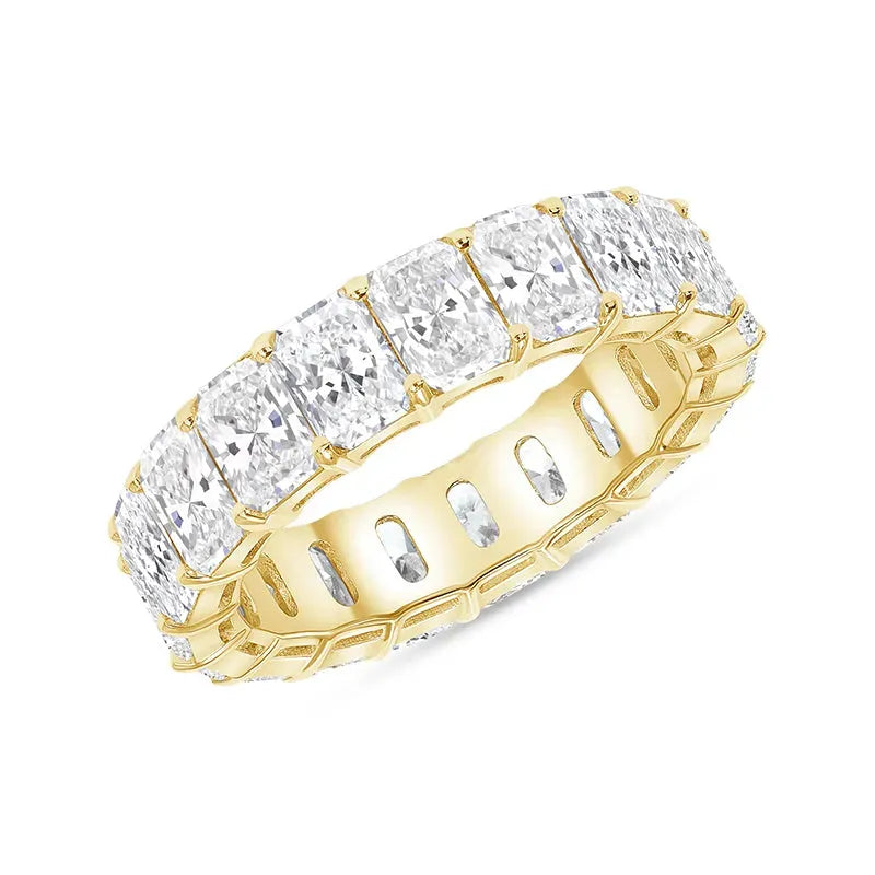 3.5Ct Elegant Sona Diamond Band, White or Gold Plated Sterling Silver