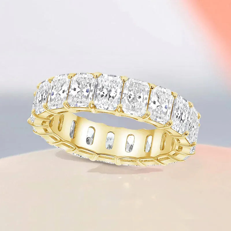 3.5Ct Elegant Sona Diamond Band, White or Gold Plated Sterling Silver