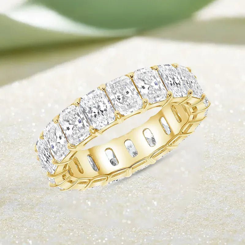 3.5Ct Elegant Sona Diamond Band, White or Gold Plated Sterling Silver