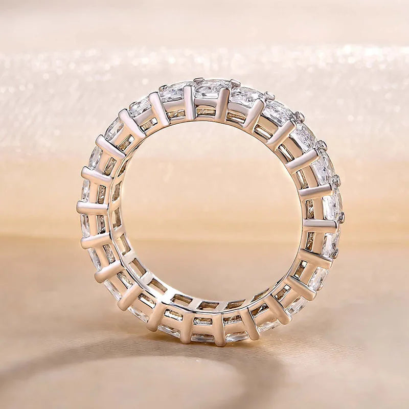 3.5Ct Elegant Sona Diamond Band, White or Gold Plated Sterling Silver
