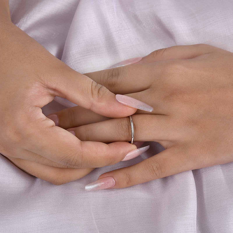 Classic 925 Sterling Silver Band with White Gold or Gold Plating