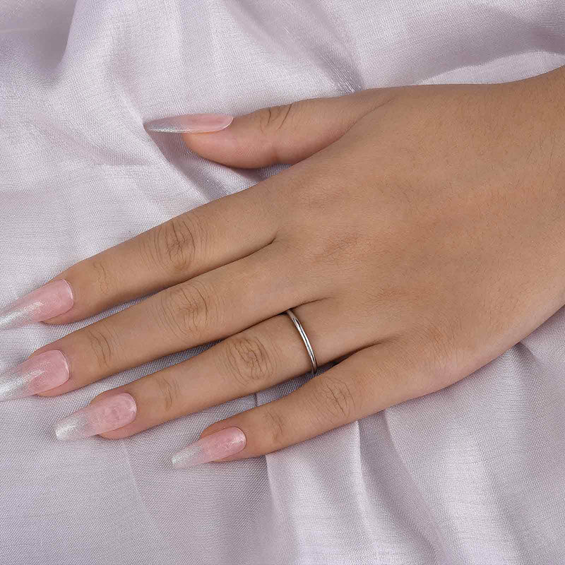 Classic 925 Sterling Silver Band with White Gold or Gold Plating