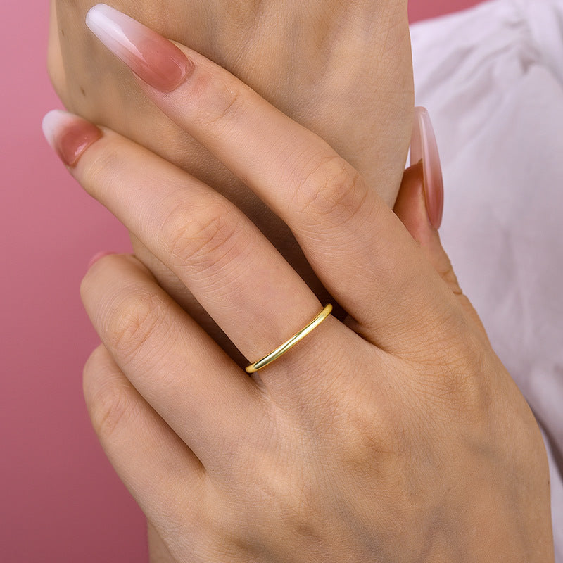 Classic 925 Sterling Silver Band with White Gold or Gold Plating