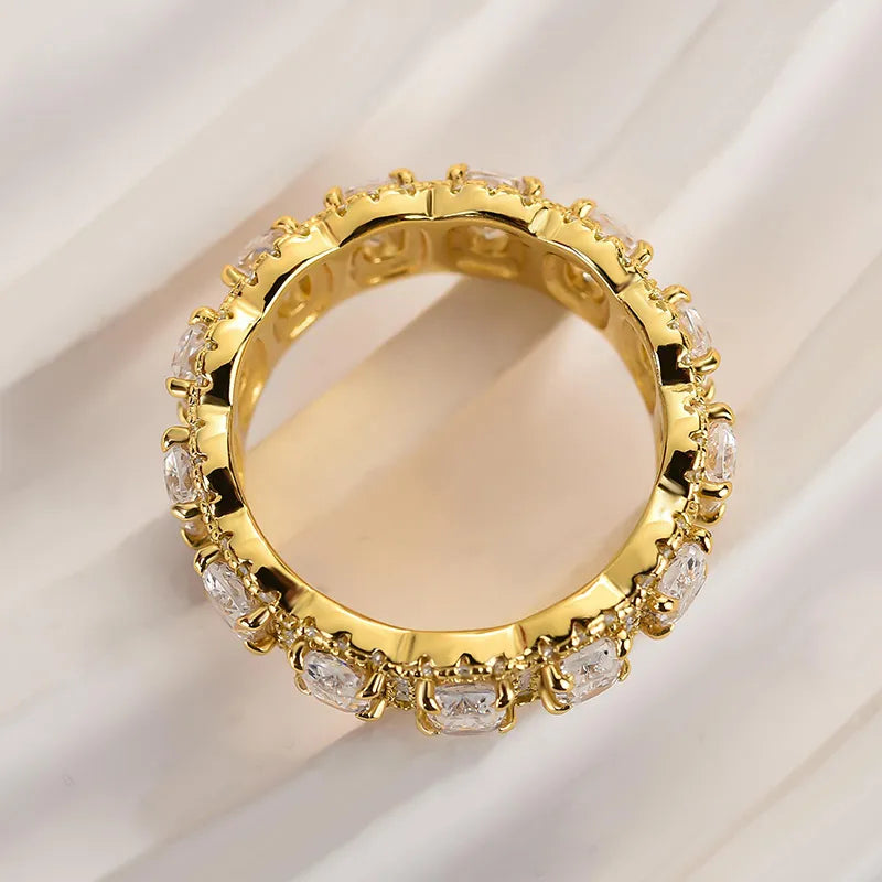 1.0Ct Sona Diamond Band, White or Gold Plated Sterling Silver