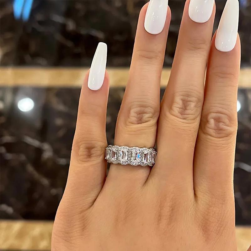 1.0Ct Sona Diamond Band, White or Gold Plated Sterling Silver