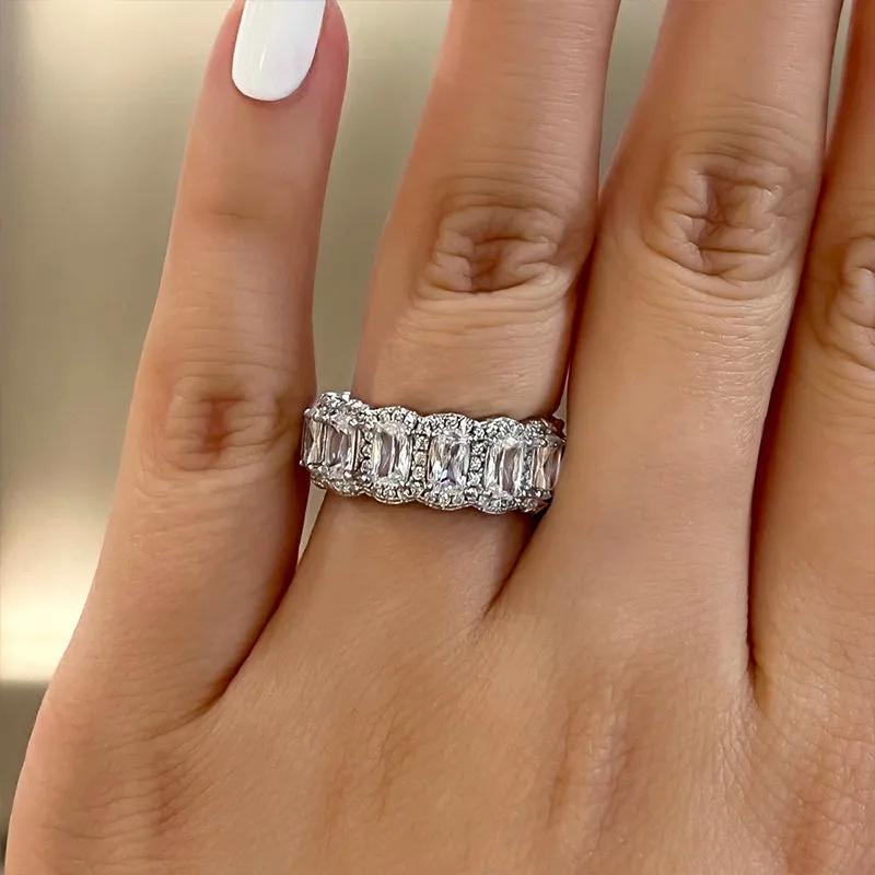 1.0Ct Sona Diamond Band, White or Gold Plated Sterling Silver