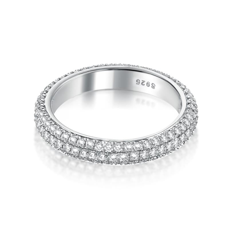 2.0Ct Moissanite Wedding Ring - 925 Silver Rhodium Plated