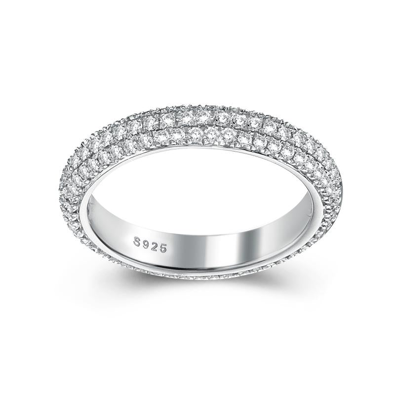 2.0Ct Moissanite Wedding Ring - 925 Silver Rhodium Plated