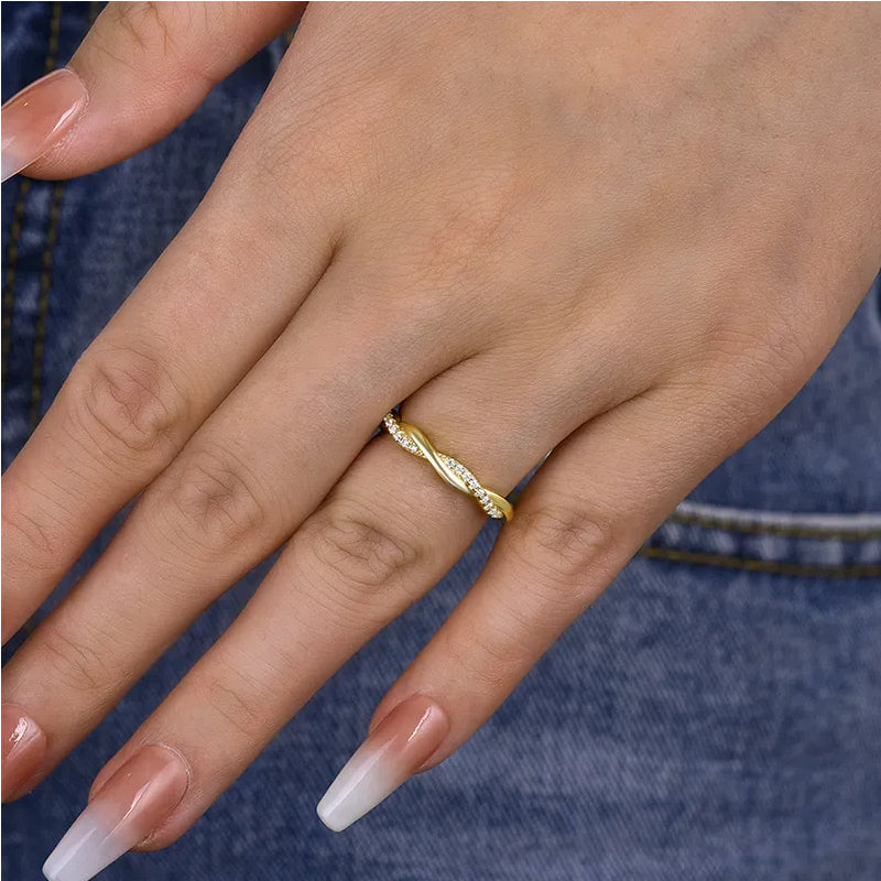 0.8 Carat Simulated Diamond Wedding Band - Sterling Silver