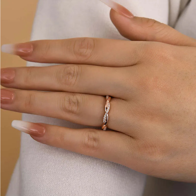 0.8 Carat Simulated Diamond Wedding Band - Sterling Silver