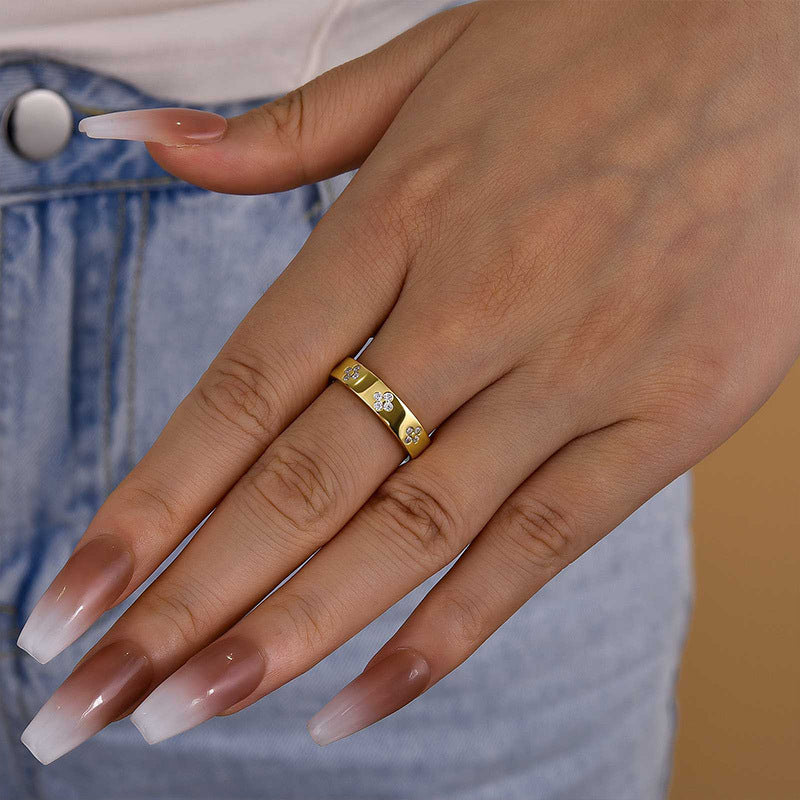 Eternal Love Wedding Band - Sterling Silver with Simulated Diamonds