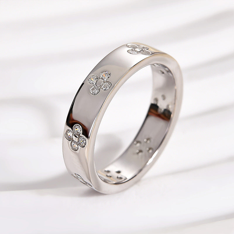 Eternal Love Wedding Band - Sterling Silver with Simulated Diamonds