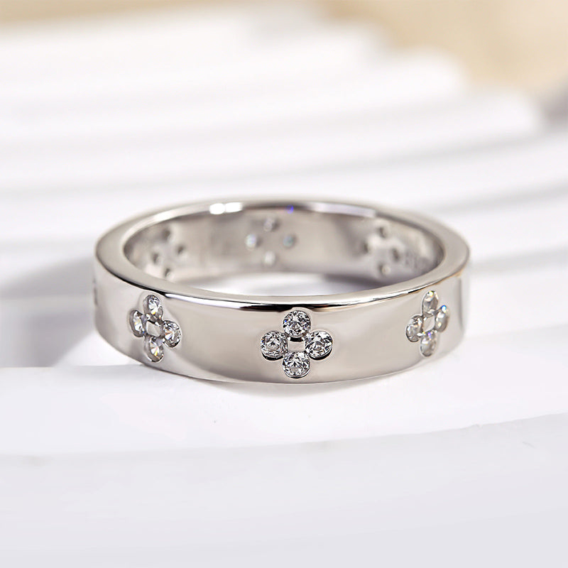 Eternal Love Wedding Band - Sterling Silver with Simulated Diamonds