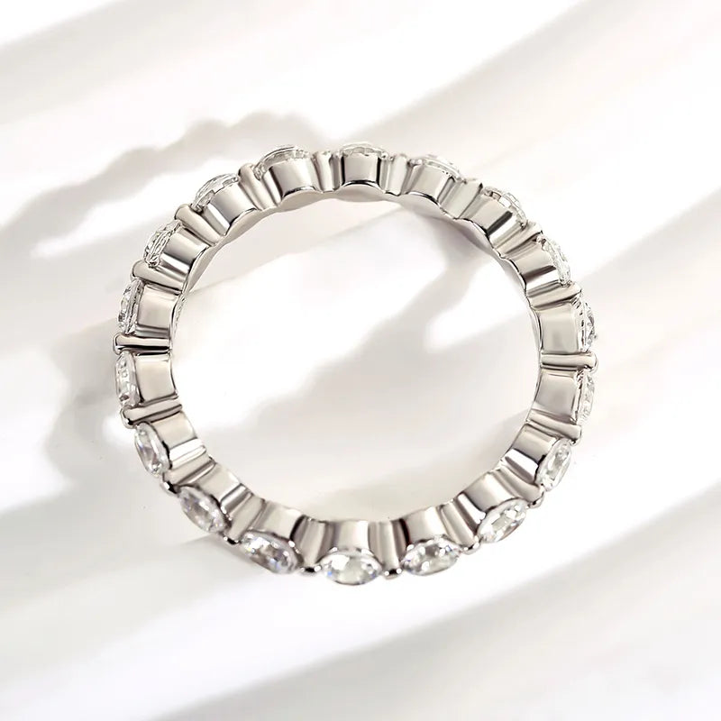 1.5Ct Sona Diamond Eternity Band, White Gold Plated Sterling Silver