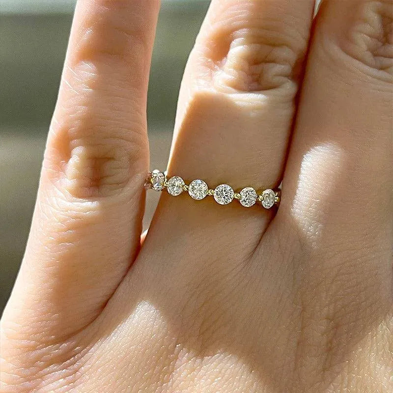 1.5Ct Sona Diamond Eternity Band, White Gold Plated Sterling Silver