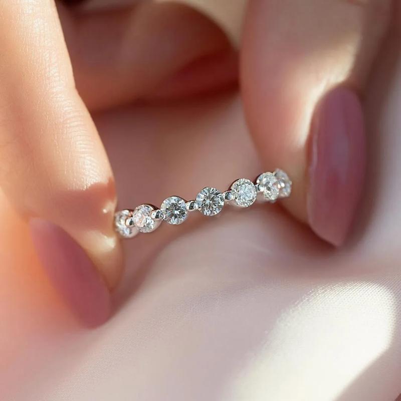 1.5Ct Sona Diamond Eternity Band, White Gold Plated Sterling Silver