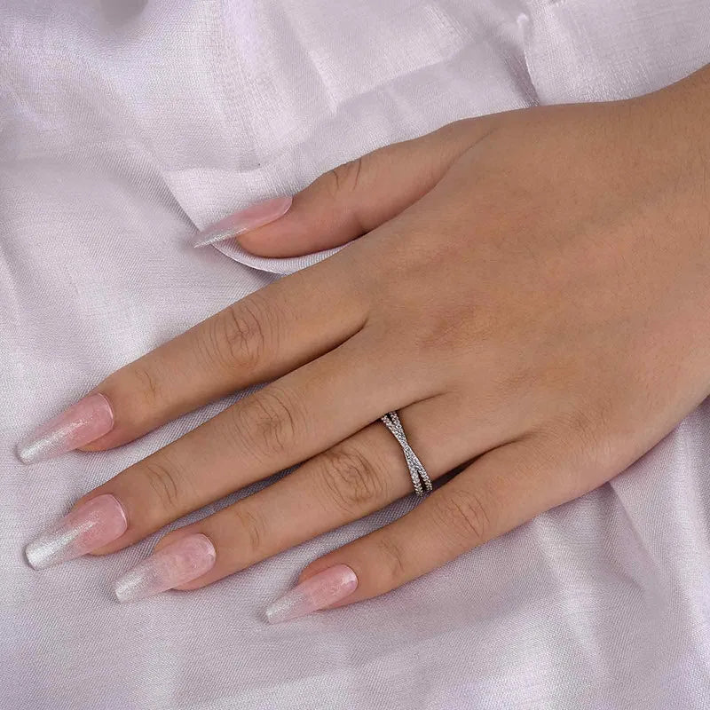 0.5Ct X Cross Sona Diamond Wedding Band, White or Gold Plated Sterling Silver