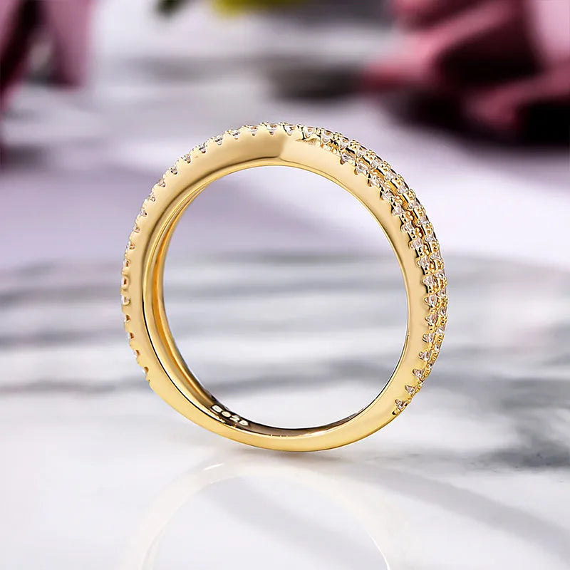 0.5Ct X Cross Sona Diamond Wedding Band, White or Gold Plated Sterling Silver