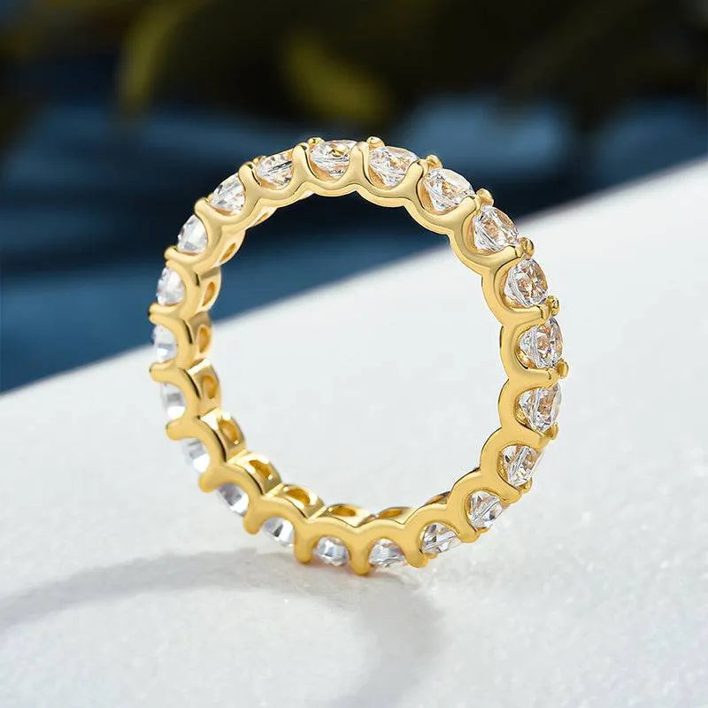 1.8Ct Sona Diamond Eternity Band, White Gold or Gold Plated