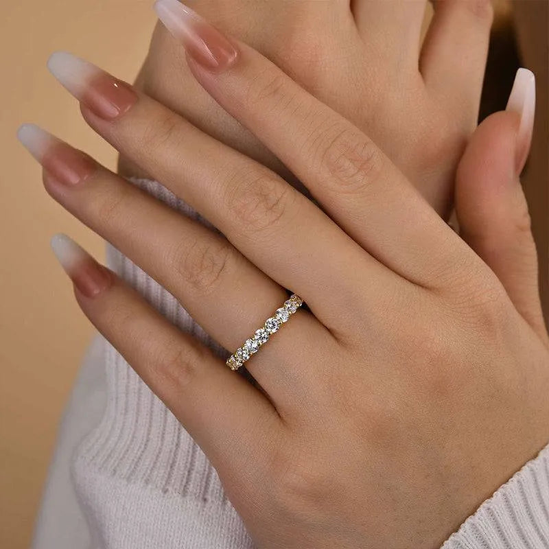 1.8Ct Sona Diamond Eternity Band, White Gold or Gold Plated