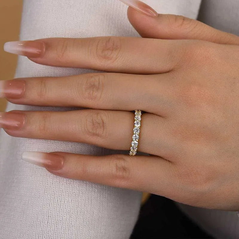 1.8Ct Sona Diamond Eternity Band, White Gold or Gold Plated