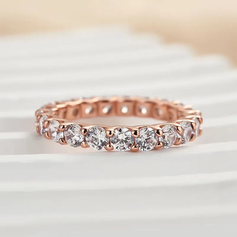 1.8Ct Sona Diamond Eternity Band, White Gold or Gold Plated