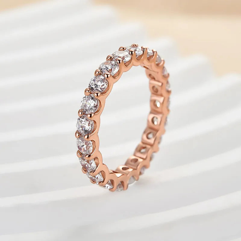 1.8Ct Sona Diamond Eternity Band, White Gold or Gold Plated