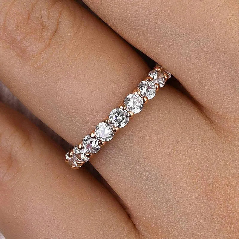 1.8Ct Sona Diamond Eternity Band, White Gold or Gold Plated