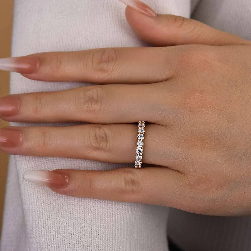 1.8Ct Sona Diamond Eternity Band, White Gold or Gold Plated