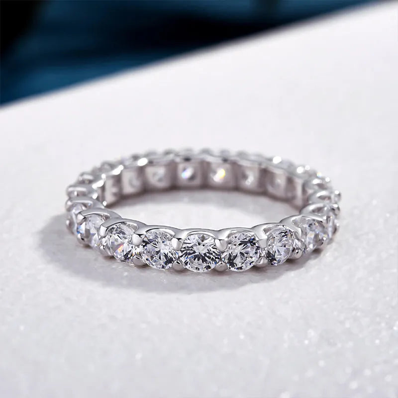 1.8Ct Sona Diamond Eternity Band, White Gold or Gold Plated