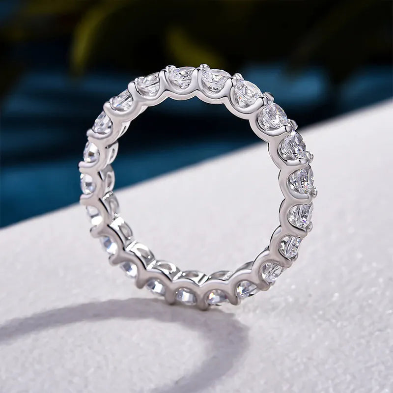 1.8Ct Sona Diamond Eternity Band, White Gold or Gold Plated