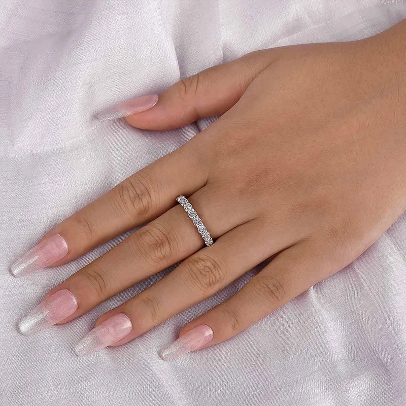 1.8Ct Sona Diamond Eternity Band, White Gold or Gold Plated