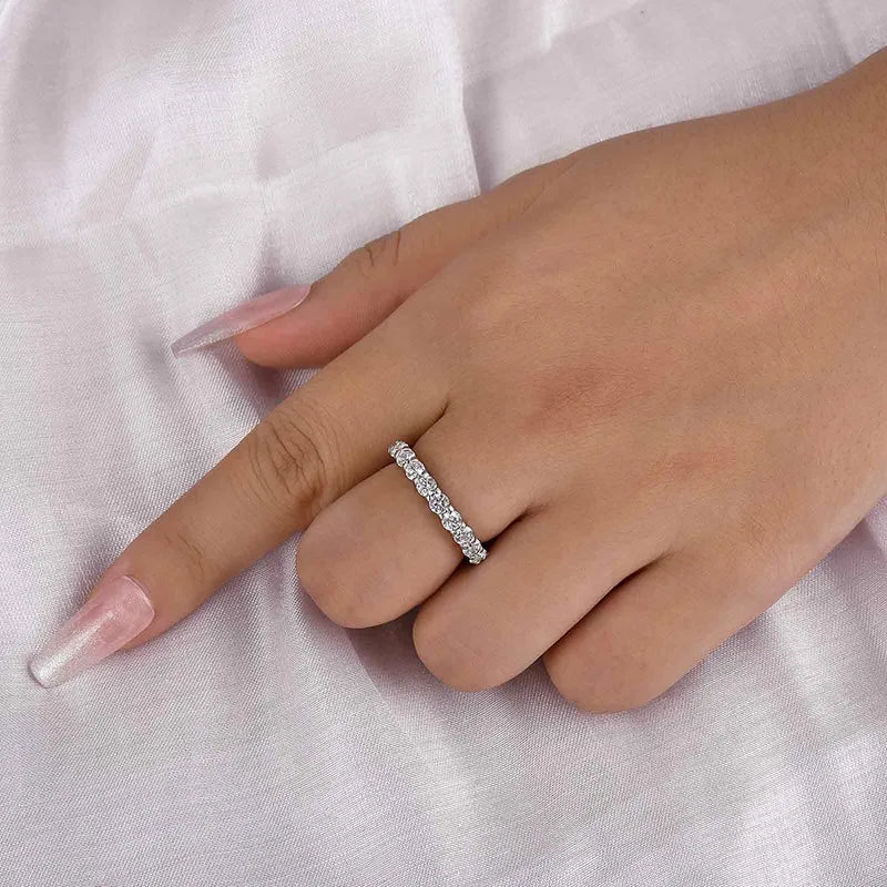 1.8Ct Sona Diamond Eternity Band, White Gold or Gold Plated