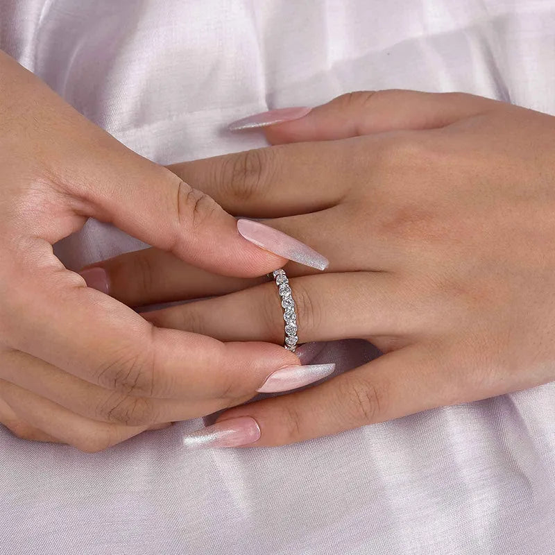1.8Ct Sona Diamond Eternity Band, White Gold or Gold Plated