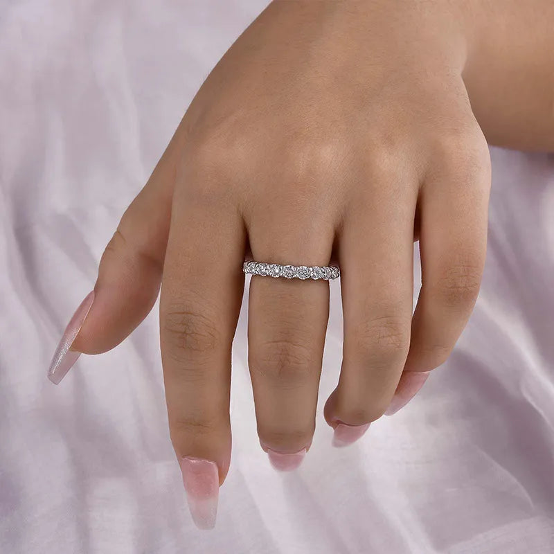 1.8Ct Sona Diamond Eternity Band, White Gold or Gold Plated