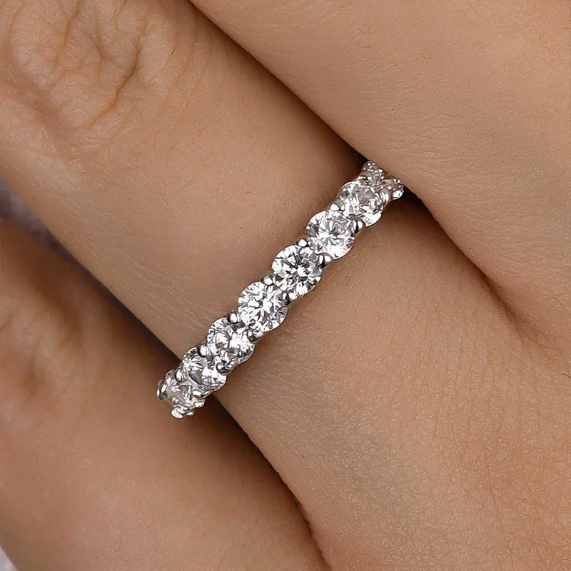 1.8Ct Sona Diamond Eternity Band, White Gold or Gold Plated