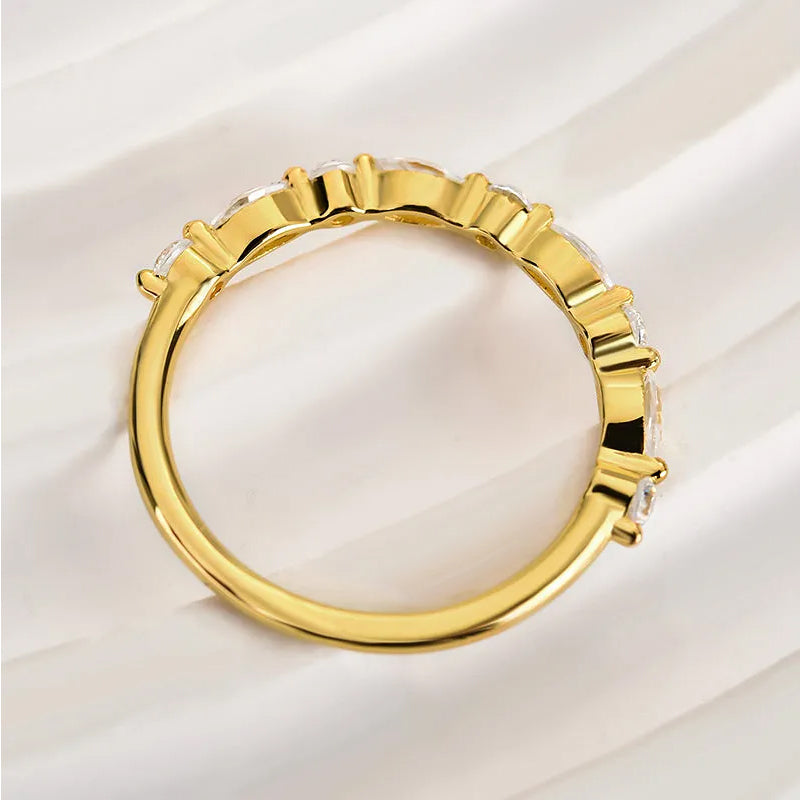1.0 Carat Simulated Diamond Wedding Band - Marquise & Round Cut