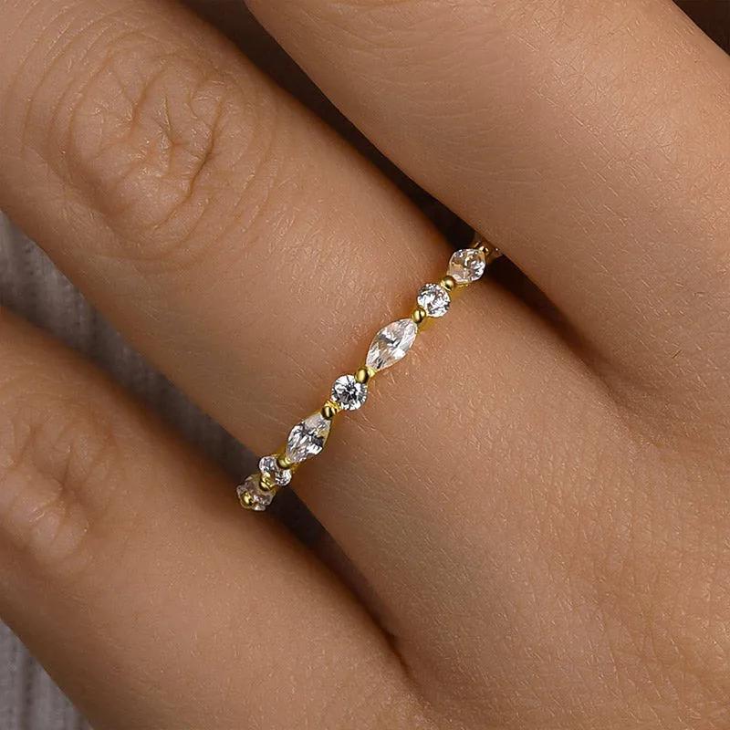 1.0 Carat Simulated Diamond Wedding Band - Marquise & Round Cut