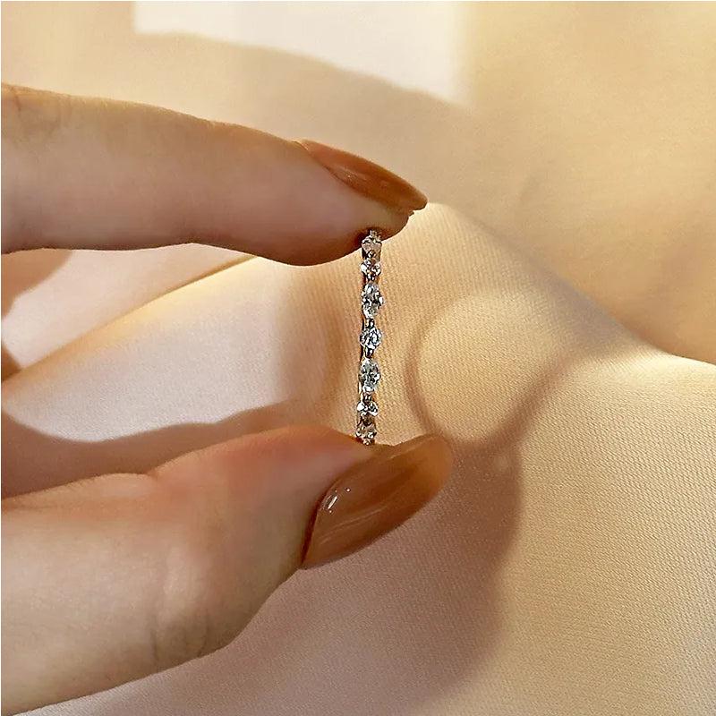 1.0 Carat Simulated Diamond Wedding Band - Marquise & Round Cut