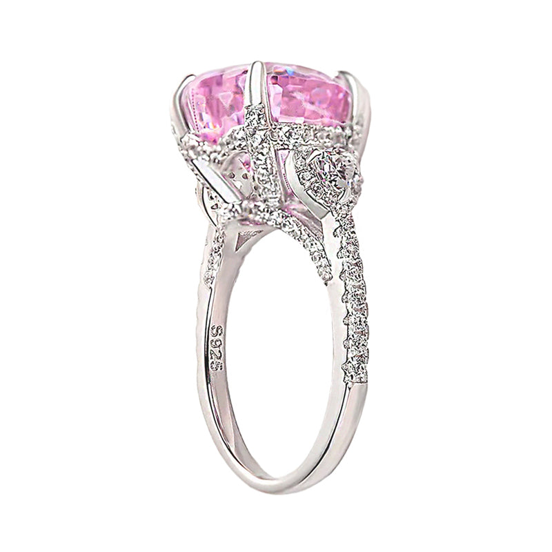 5 Carat Pink Heart-Cut Simulated Diamond Ring in Sterling Silver