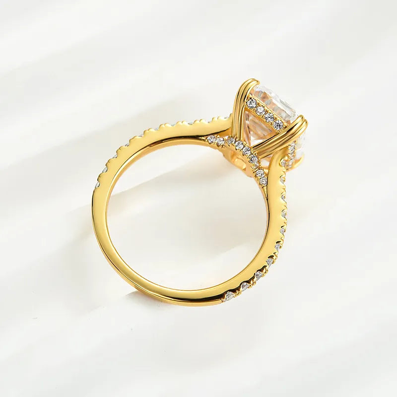 4.5 Carat Emerald-Cut Simulated Diamond Ring in Sterling Silver