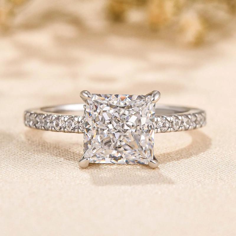 2 Carat Princess-Cut Simulated Diamond Ring in Sterling Silver