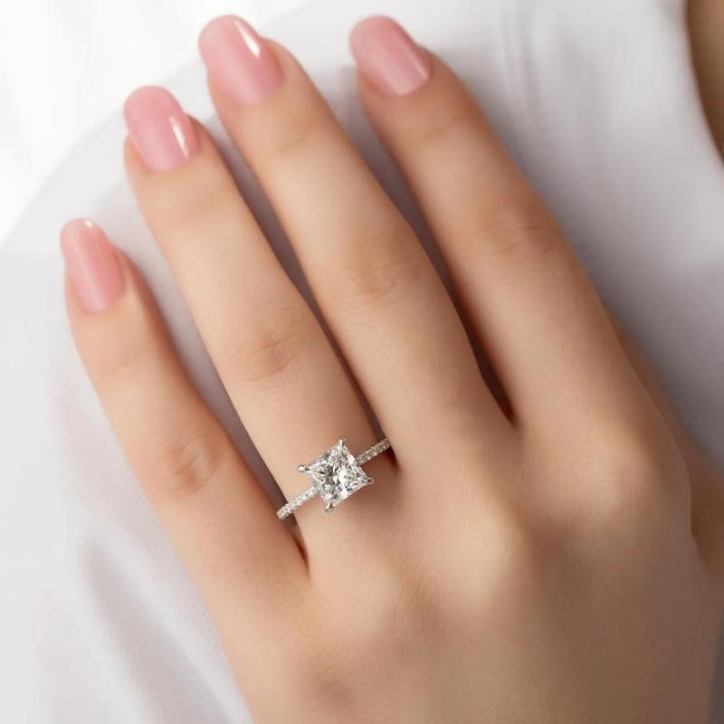 2 Carat Princess-Cut Simulated Diamond Ring in Sterling Silver