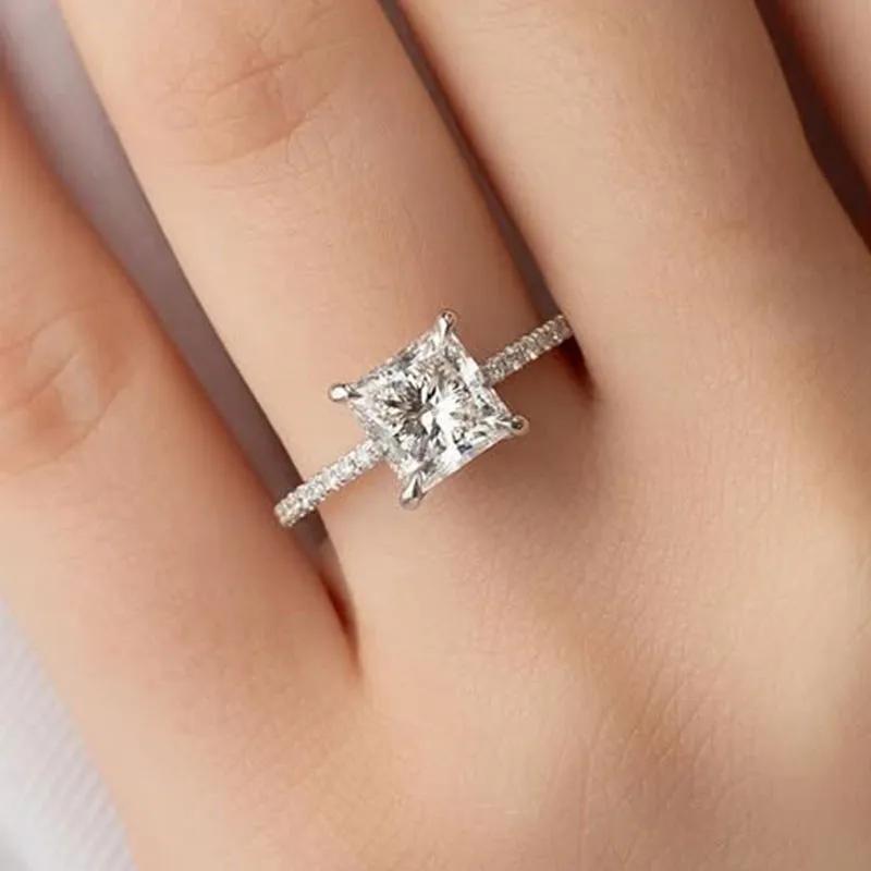 2 Carat Princess-Cut Simulated Diamond Ring in Sterling Silver