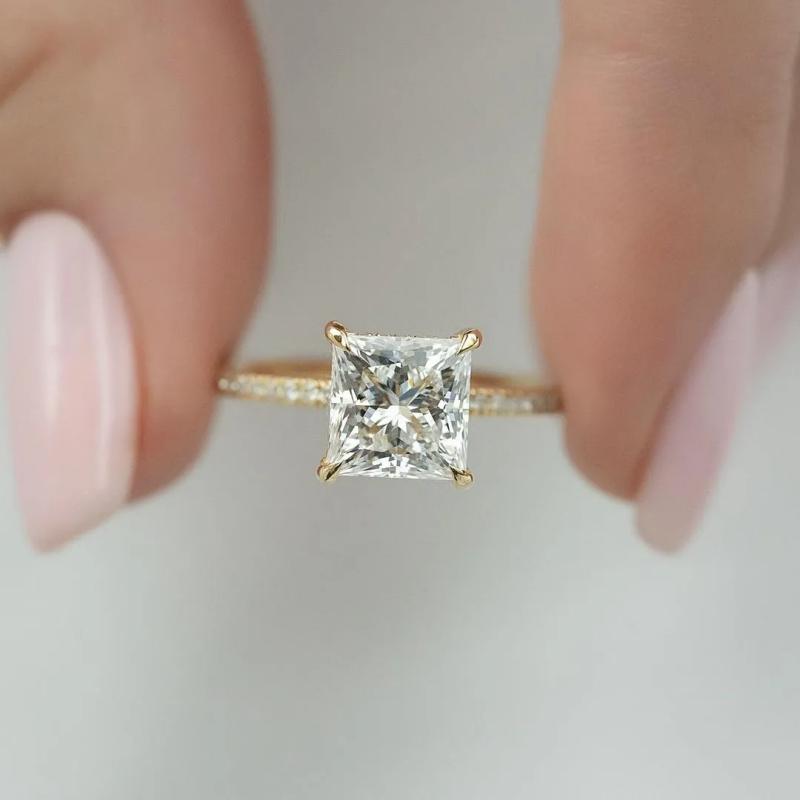 2 Carat Princess-Cut Simulated Diamond Ring in Sterling Silver