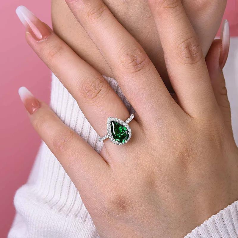 Precious 2.2 Carat Pear Cut Moissanite Engagement Ring