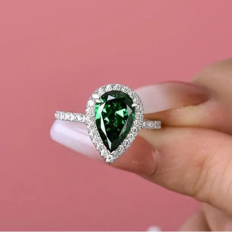 Precious 2.2 Carat Pear Cut Moissanite Engagement Ring