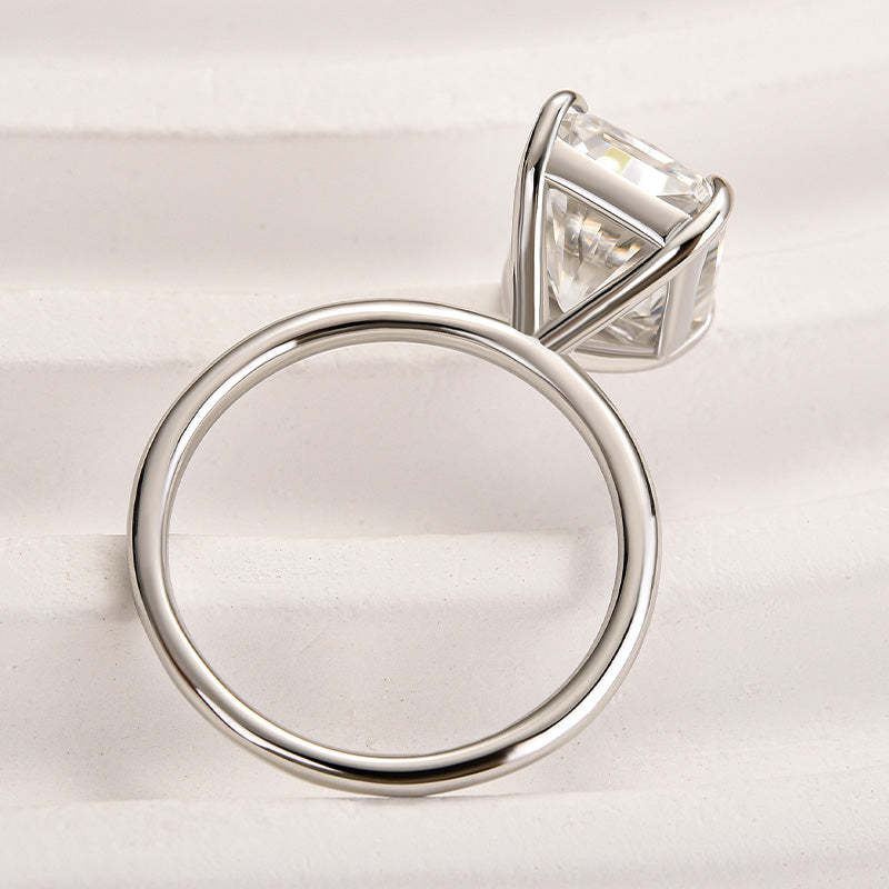 5.0ct White Gold & Gold Radiant Cut Simulated Diamond Solitaire Ring