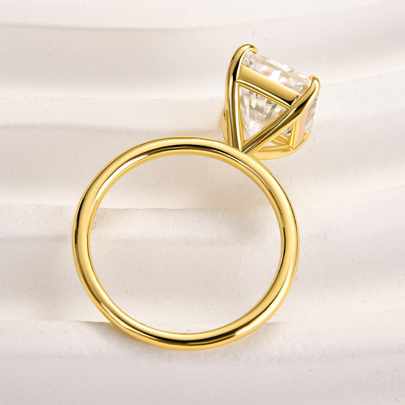 5.0ct White Gold & Gold Radiant Cut Simulated Diamond Solitaire Ring