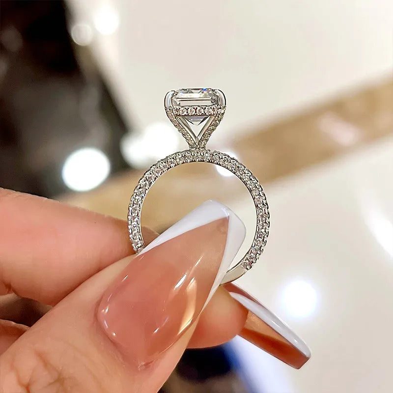 4.0Ct Emerald Sona Diamond Dual-Tone Gold & White Gold Ring